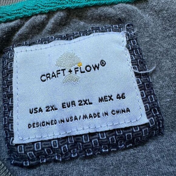 Cotton + Flow Grey Short Sleeve T-Shirt Button Front Size 2XL Cotton Polyester - Picture 4 of 12